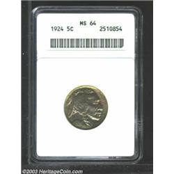 1924 5C MS64 ANACS. Sharply struck with no singularly mentionable abrasions. Some streaky golden,...
