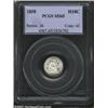 Image 1 : 1858 H10C MS65 PCGS. White and frosty, with innumerable die striations in the fields that are ind...