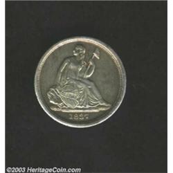 1837 10C Large Date AU50 Whizzed Uncertified....