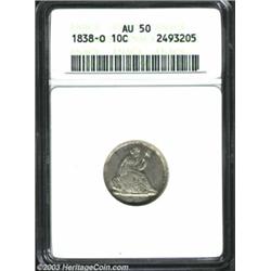 1838-O 10C No Stars AU50 ANACS....