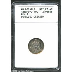 1838-O/O 10C No Stars--Corroded, Cleaned--ANACS. AU Details, Net XF40....