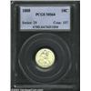 1888 10C MS64 PCGS. Bright and satiny, with the expected softness on Liberty's head and the left...