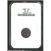 Image 1 : 1889 10C MS64 NGC. A deep mixture of steel-gray and sea-green patina blankets each side. Above av...