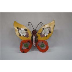 Mexican Hand Painted Metal Butterfly Yard Art