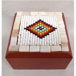 Hand Beaded Wood Box by Kathy Kills Thunder