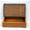 Image 2 : Handmade Wood Box with Framed Antique Textile Lid