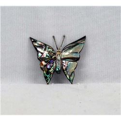 Mexican Sterling Abalone Butterfly Pin