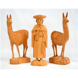 Set of 3 South American Wood Carvings