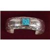 Image 2 : Large Navajo Sterling Silver & Turquoise Bracelet