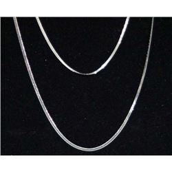 2 Sterling Silver Italian Herringbone Chains