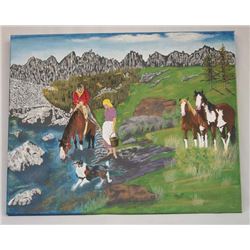 Original Cowboy Painting by NM Artist Leon Dunning