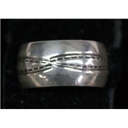 Large Navajo Sterling Silver Wedding Ring