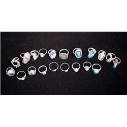 20 Native American Navajo Sterling Silver Rings