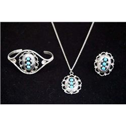 Navajo Sterling Silver 3 Piece Jewelry Set