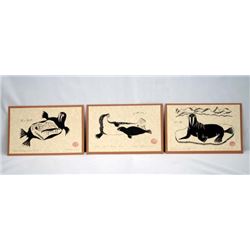 3 Limited Edition Graphic Art Cards by Manomie