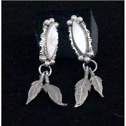 Navajo Sterling Silver Mother of Pearl Earrings