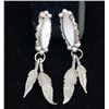 Image 2 : Navajo Sterling Silver Mother of Pearl Earrings