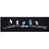 Image 1 : Collection of 15 Zuni Sterling Rings, Mixed Stones