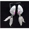 Image 1 : Navajo Sterling Silver Feather Dangle Earrings