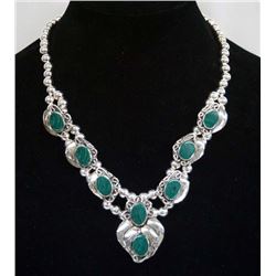 Navajo 720 Silver Malachite Necklace 115g