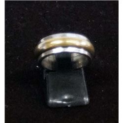 Sterling Spinner Wedding Band, Size 6