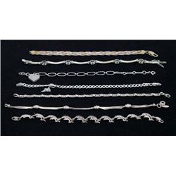 Collection of 7 Sterling Silver Bracelets