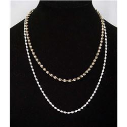 Pr 2 Italian Sterling Silver Chains