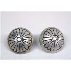 Vintage Navajo Sterling Silver Concho Earrings