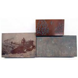 3 Vintage Copper Engravers Printing/Photo Plates