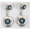 Image 1 : Navajo Sterling Turquoise Shadowbox Earrings