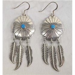 Navajo Sterling Silver Turquoise Earrings