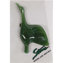 Canadian Storrs Genuine Jade Goose Brooch