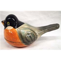 Papier Mache' Bird Shaped Lidded Trinket Box