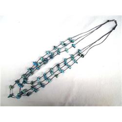Navajo Sterling Silver Turquoise Nugget Necklace