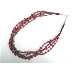 Native American Navajo 4-Strand Coral Necklace
