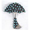 Image 1 : Vintage Zuni Silver Turquoise Umbrella Pin Pendant