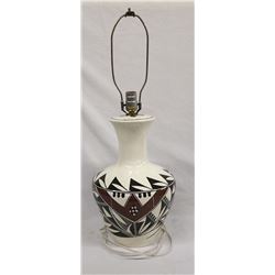 Acoma Hand Painted Ceramic Lamp by Miranda Leno