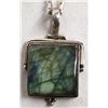 Image 2 : Large Sterling Labrodorite Pendant Necklace