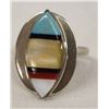 Image 1 : Zuni Sterling Stone to Stone Inlay Ring, size 5.5