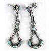 Image 1 : Vintage Zuni Sterling Silver Turquoise Earrings