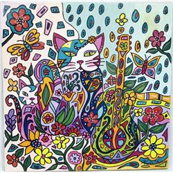 2015 Original Acrylic Fancy Cat by Kills Thunder