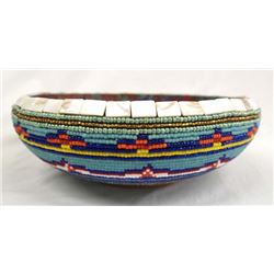 Hand Beaded & Painted Bowl by Kathy Kills Thunder