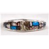 Image 1 : Navajo Silver Channel Inlay Bracelet by Alvin Joe
