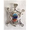 Image 1 : Navajo Sterling Silver Inlay Turtle Pin Pendant