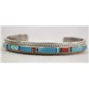 Image 1 : Native American Zuni Sterling Inlay Bracelet