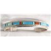 Image 3 : Native American Zuni Sterling Inlay Bracelet