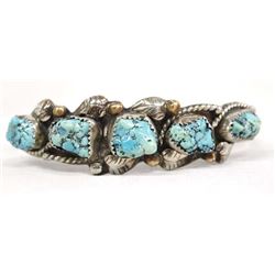 Navajo Old Pawn Sterling Turquoise Bracelet