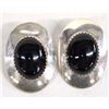 Image 1 : Navajo Sterling Silver Onyx Earrings
