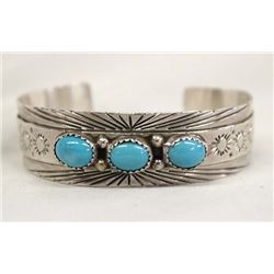 Navajo Sterling Silver Turquoise Bracelet, Yazzie