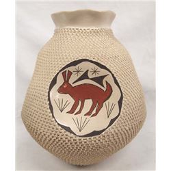 Mata Ortiz Polychrome Textured Jar by J. Gonzalez